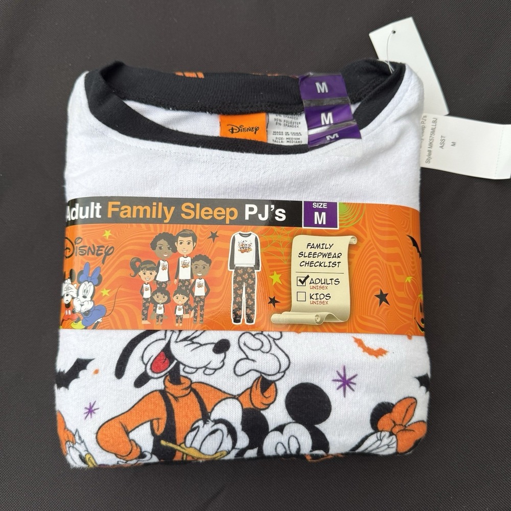 MICKEY MOUSE & GANG HALLOWEEN 2 PC‎ PJs SIZE Med NWT Family Matching Sleep Sets